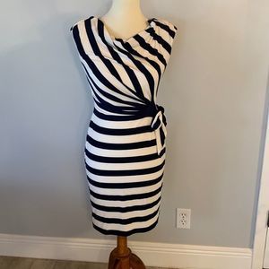 [LRL] Navy Blue/White Striped Dress - Size 2